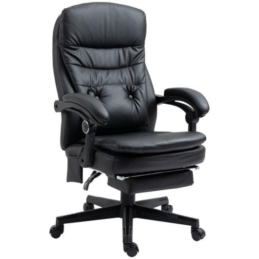 Sedia Da Ufficio Massaggiante Aosom 64x69x107-115cm Nero