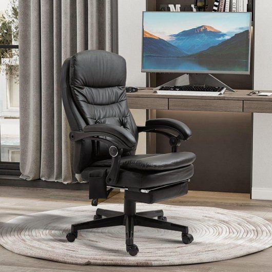 Sedia Da Ufficio Massaggiante Aosom 64x69x107-115cm Nero