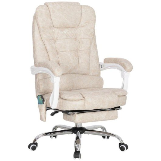 Sedia Da Ufficio Massaggiante Aosom Crema Telecontrollo