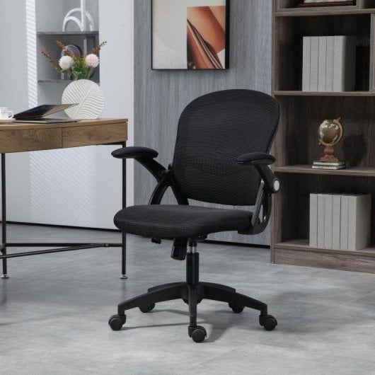 Sedia da ufficio Aosom ergonomica con schienale a rete regolabile nera