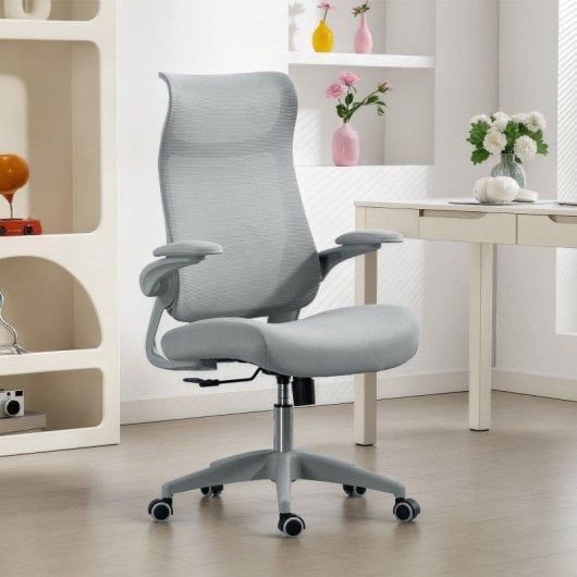 Sedia Da Ufficio Ergonomica Aosom Braccioli 3D Retic Back Grigio