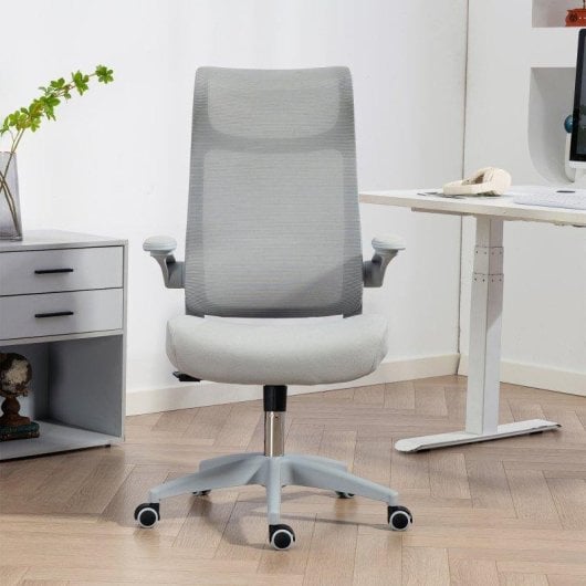 Sedia Da Ufficio Ergonomica Aosom Braccioli 3D Retic Back Grigio