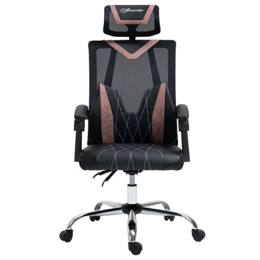 Sedia da Ufficio Ergonomica Aosom 58x62.5x112-120cm Rosa
