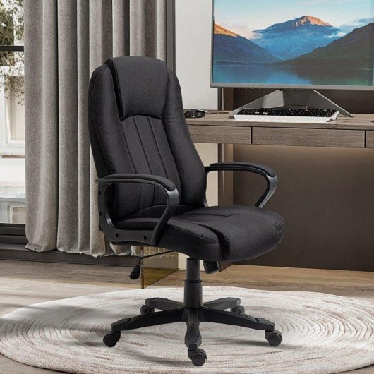 Poltrona da ufficio Aosom massaggiante regolabile nera 60x74x106-116cm