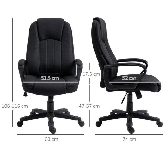Poltrona da ufficio Aosom massaggiante regolabile nera 60x74x106-116cm
