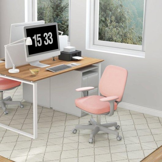 Sedia Da Ufficio Ergonomica Aosom Rosa