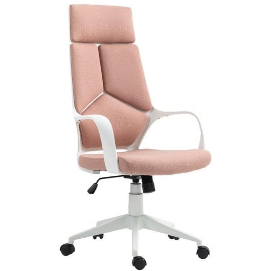 Sedia da Ufficio Aosom Rosa Seduta girevole Altezza regolabile