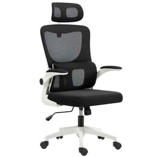 Sedia Da Ufficio Aosom Regolabile Reclinabile Poggiatesta 60x59x114-122 Nero