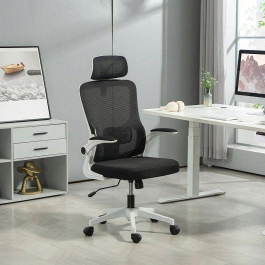 Sedia Da Ufficio Aosom Regolabile Reclinabile Poggiatesta 60x59x114-122 Nero