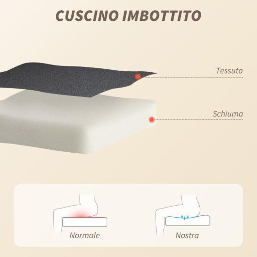 Poltrona da Ufficio Massaggiante Aosom 4 Punti Riscaldamento Braccioli
