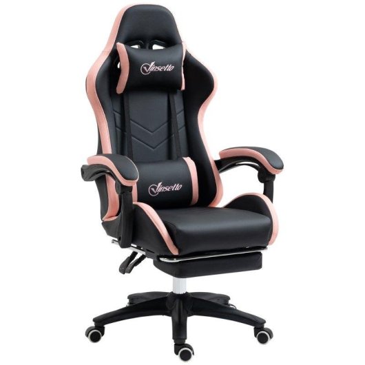 Sedia da gaming Aosom altezza regolabile poggiatesta 65x65x121-129 cm