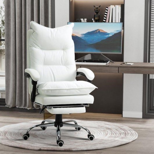 Sedia Ufficio Ergonomica Reclinabile 155 di Aosom con Poggiapiedi