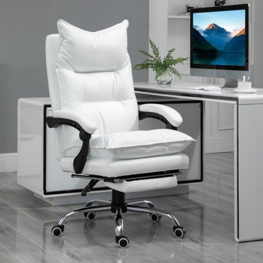 Sedia Ufficio Ergonomica Reclinabile 155 di Aosom con Poggiapiedi