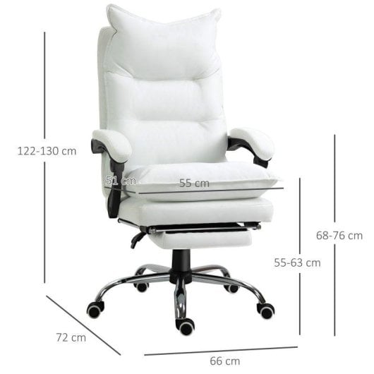 Sedia Ufficio Ergonomica Reclinabile 155 di Aosom con Poggiapiedi