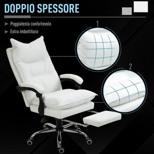 Sedia Ufficio Ergonomica Reclinabile 155 di Aosom con Poggiapiedi