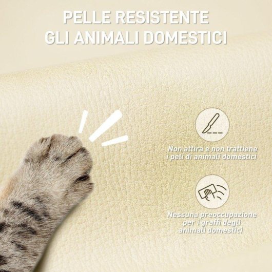 Sedia da ufficio Aosom reclinabile 155° con poggiapiedi beige