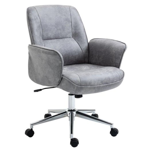 Sedia Da Ufficio Ergonomica Altezza Regolabile Rocking Aosom Grigio Chiaro