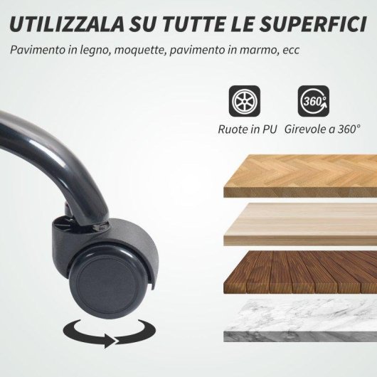 Sedia Da Ufficio Reclinabile Aosom con Poggiapiedi Nero