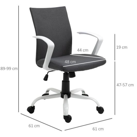 Sedia da ufficio Aosom ergonomica regolabile con ruote 61x61x89-99 cm