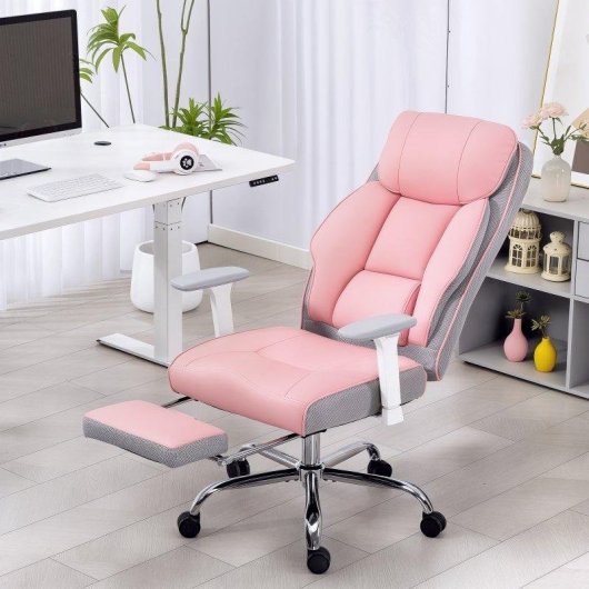 Sedia Da Ufficio Ergonomica Rinforzata Aosom Rosa