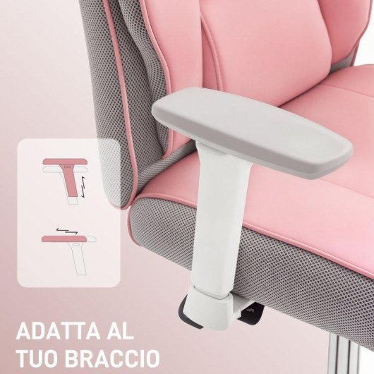 Sedia Da Ufficio Ergonomica Rinforzata Aosom Rosa