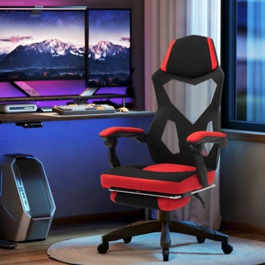 Sedia Da Ufficio Ergonomica E Reclinabile Aosom Con Poggiapiedi