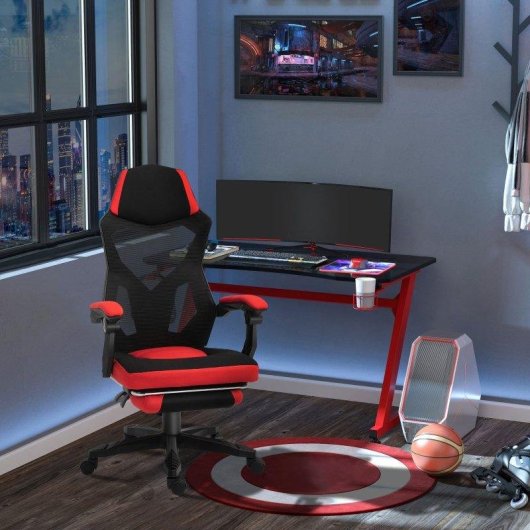 Sedia Da Ufficio Ergonomica E Reclinabile Aosom Con Poggiapiedi