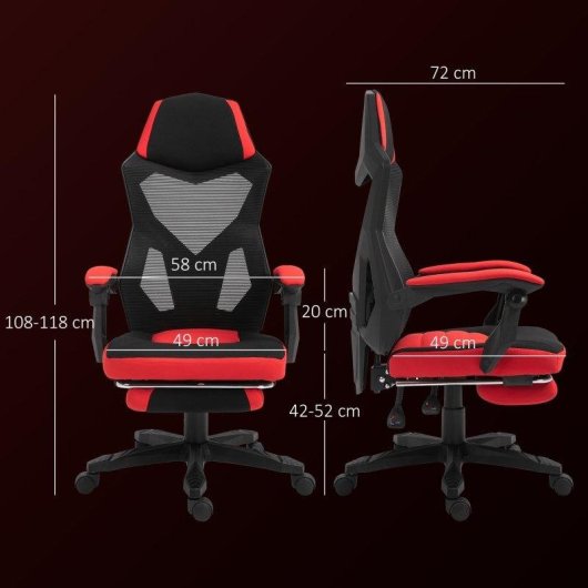 Sedia Da Ufficio Ergonomica E Reclinabile Aosom Con Poggiapiedi