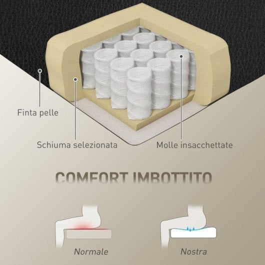 Sedia da ufficio Aosom poggiapiedi poggiatestaPU