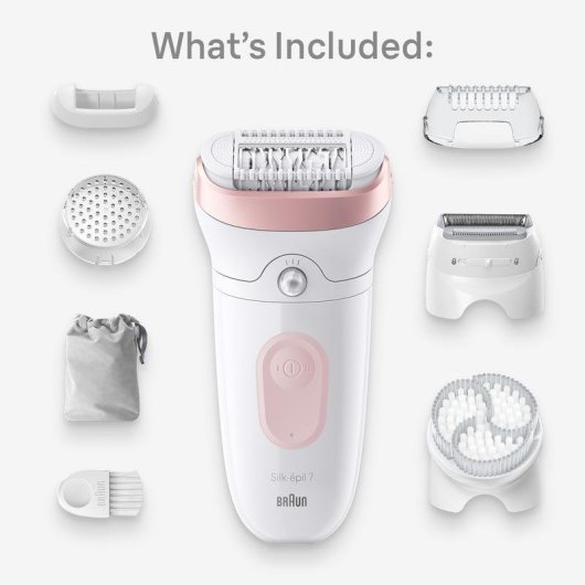 Épilateur Électrique Braun Silk-épil 7 SE7-060 sans Fil 40 Pinces Wet & Dry