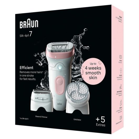 Épilateur Électrique Braun Silk-épil 7 SE7-060 sans Fil 40 Pinces Wet & Dry