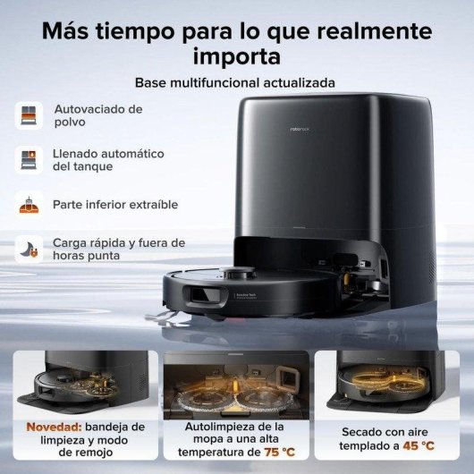 Robot Aspirador y Fregasuelos Roborock Qrevo 2 Pro con Autovaciado Navegación Inteligente 25000 Pa