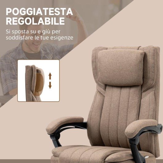 Sedia da ufficio Aosom con massaggio 6 punti e poggiapiedi integrato