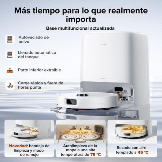 Robot aspirador y fregasuelos Roborock Qrevo 2 Pro con autovaciado 25000 Pa navegación inteligente sistema antienredos