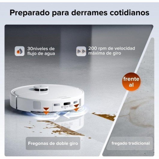 Robot aspirador y fregasuelos Roborock Qrevo 2 Pro con autovaciado 25000 Pa navegación inteligente sistema antienredos