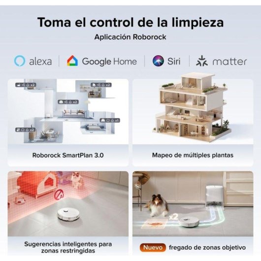 Robot aspirador y fregasuelos Roborock Qrevo 2 Pro con autovaciado 25000 Pa navegación inteligente sistema antienredos
