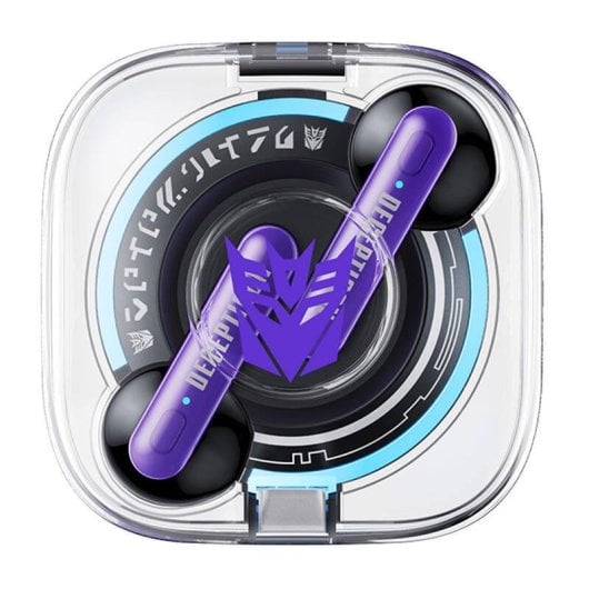 Écouteurs Transformers TF-T03 Bluetooth 5.3 HiFi stéréo 20h autonomie violet