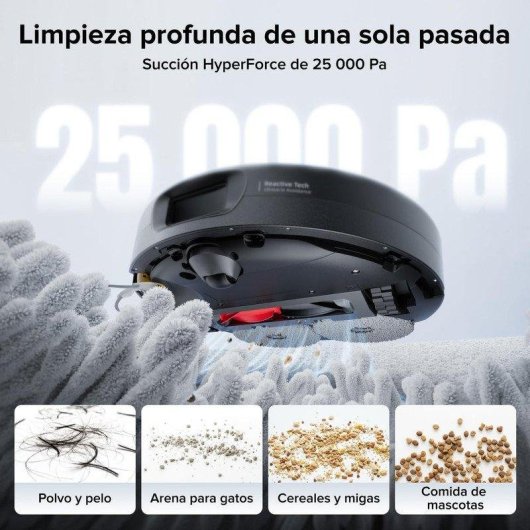 Robot Aspirador y Fregasuelos Roborock Qrevo 2 Pro con Navegación Inteligente Autovaciado 25000 Pa Silencioso