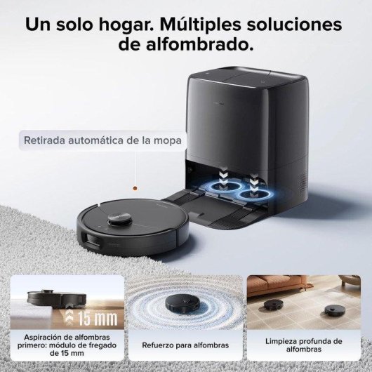 Robot Aspirador y Fregasuelos Roborock Qrevo 2 Pro con Navegación Inteligente Autovaciado 25000 Pa Silencioso