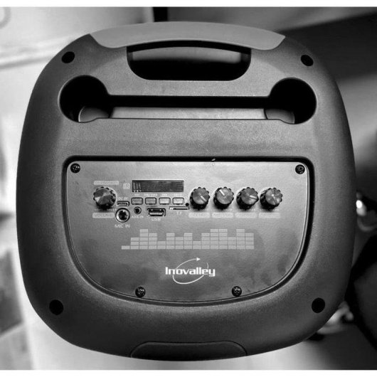 Colunas Inovalley Portáteis Karaoke Bluetooth 5.0 900W com Microfone e LED
