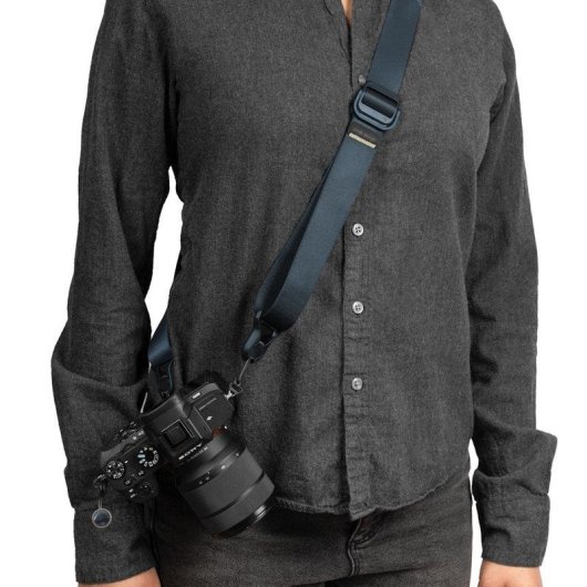 Sangle Peak Design Slide Lite bleu vegan cuir pour appareil photo 145 cm