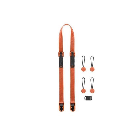 Tracolla Peak Design Leash per fotocamera digitale in pelle arancione
