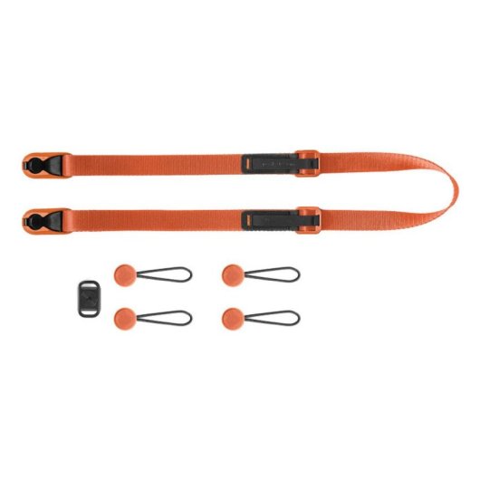 Tracolla Peak Design Leash per fotocamera digitale in pelle arancione