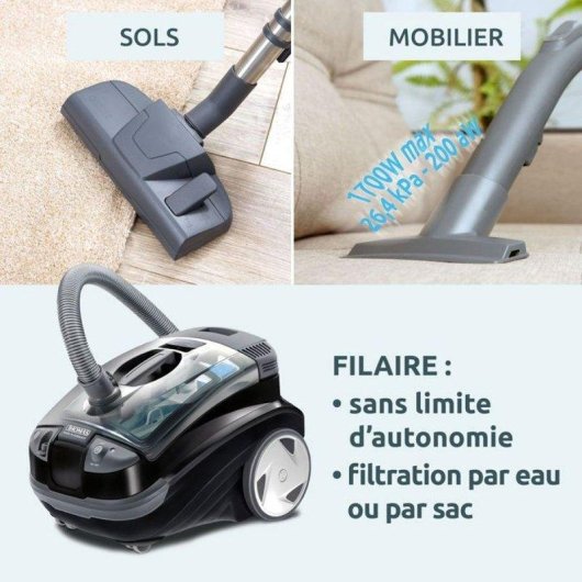 Estrattore Thomas Aquatic Onyx 2 in 1 1700W Filtro Acqua HEPA 13 10m