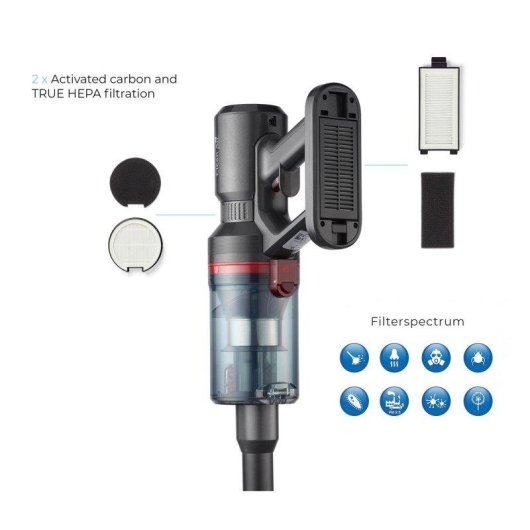 Akku Staubsauger Clean Air Optima Purifloor Vertica 500W 65 Minuten UV-C Grau