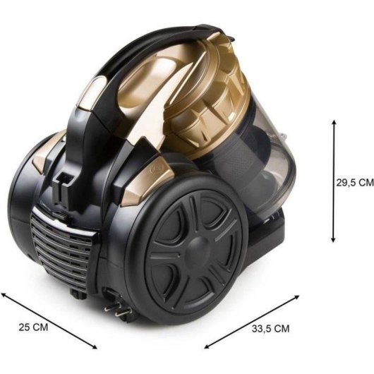 Aspirateur sans Sac Domo DO7297S 700W HEPA 13 2,5L Noir/Doré