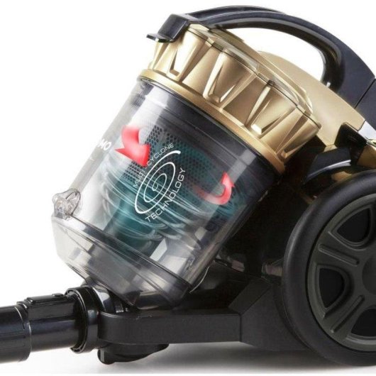 Aspirateur sans Sac Domo DO7297S 700W HEPA 13 2,5L Noir/Doré