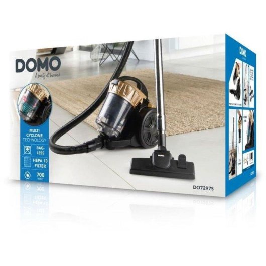 Aspirateur sans Sac Domo DO7297S 700W HEPA 13 2,5L Noir/Doré