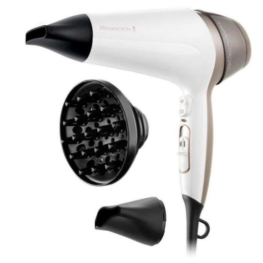 Secador de Cabelo Iónico Remington D5720 2400W 3 Temperaturas 2 Velocidades Difusor Branco