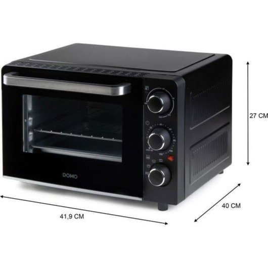 Mini Four Domo DO807GO Nettoyage Manuel 20L 1300W Minuterie Noir